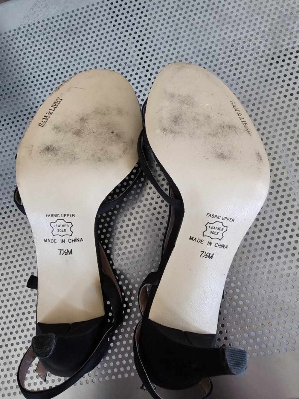 Sam & Libby Black Strappy Heels Shoes Women's Size 7.5 Open Toe - Picture 6 of 7